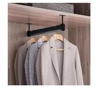Staffa di montaggio a soffitto nera resistente per pali e aste per tende in alluminio facile da installare appendiabiti appendiabiti appendiabiti guardaroba Dimensioni: L 125 cm