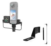 Staffa di montaggio adattatore del microfono per Insta360 X5, Microfono invisibile montaggio a scarpa fredda Ricevitore audio Supporto di espansione in lega di alluminioper Per Rode Wireless Go