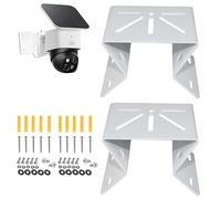 Staffa di montaggio angolare compatibile con Eufy SoloCam S340/E30/E42/SoloCam E42/4G LTE Cam S330, montaggio angolare da parete esterna in acciaio inox per telecamera PTZ, adattatore per telecamera