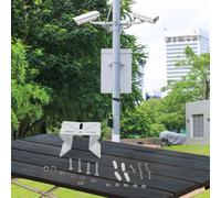 Staffa di montaggio angolare in metallo per telecamera di sicurezza PTZ, copertura a 270°, montaggio a parete per S340 SoloCam, compatibile con Ring Floodlight Cam, bianco