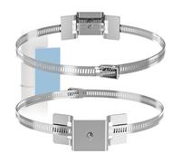 Staffa di montaggio per cartelli, in acciaio inox, regolabile da 10 a 38 cm, 365 g, 2 pezzi, staffa di montaggio su palo verticale per cartelli esterni, striscioni, aste per bandiere, segnali stradali