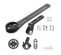 Staffa di montaggio per computer da bici in fibra di carbonio con supporto per luce per Garmin e Bryton Gps, modello 3K, accessorio sicuro per ciclismo, lunghezza 127 mm, finitura nera, kit di