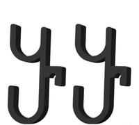 Staffa di montaggio per ganci per ombrelli, progettata per una conservazione efficiente con rivestimento antiscivolo e sospensione verticale, tiene saldamente gli ombrelli (6 ganci doppi neri)