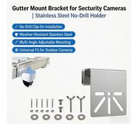 Staffa di Montaggio per Grondaia in Acciaio Inossidabile per Telecamera di Sicurezza IP PTZ Eufy SoloCam S340 Tapo C425, Resistente alle Intemperie, per Esterni, Facile da Installare