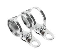 Staffa di montaggio per indicatori di direzione per moto, universale, in metallo, 1 paio, per forcella anteriore con diametro di 27-31 mm. supporto adattatore(Silver)