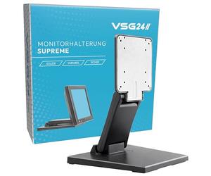 Staffa di Montaggio per Monitor POS o PC Touchscreen, Braccio di Supporto per Display Stabile, Flessibile, Inclinabile e Regolabile, VESA, Metallo, per Schermi da 10 a 22 Pollici - Nero
