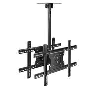 Staffa di montaggio TV a soffitto doppia per schermi da 32 a 55 pollici, design girevole regolabile 3M, supporto TV su entrambi i lati per una migliore esperienza di visione