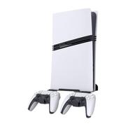 Staffa di supporto a parete per PS5 Pro/ps5 Slim Digital Edition e Disc Edition, base per appendere la console al muro con supporto per controller, organizzatore per console di gioco (Nero)