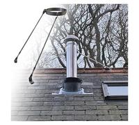 Staffa di Supporto per Camino Regolabile e Resistente, Staffa per Tetto da 3-10 Pollici per Tubi di Caldaia, in Acciaio Inossidabile, Resistente al Vento e termoisolante, Diametro 8,75 polli