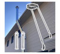 Staffa di supporto per pluviale, portatile, in acciaio inox, per stufe a pellet e tettuccio del camino, adatto per tubi da stufa di diametro da 7,6 cm a 50,8 cm