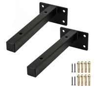 Staffa di Supporto per Scaffale a Muro Triangolare, Confezione da 2 Staffe Sospese per Mobili TV e Scrivanie, Fissatore in Ferro ad Angolo Retto(Svart,250mm)
