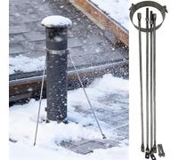 Staffa di supporto per tubo del camino per stabilità del vento e della neve, supporto per tubo della stufa in acciaio resistente, supporto regolabile a parete