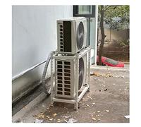 Staffa di Supporto Universale per condizionatori d'Aria, Montaggio a Pavimento a Due Livelli per unità Mini Split AC e Pompe di Calore, Base Argentata Resistente (Dimensioni: 90x50x1)