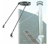 Staffa di supporto universale per tubi del camino per stufe a legna, per capanne di tronchi e loft, adatta a tubi da 7,9 cm a 25,4 cm, diametro cerchio 20,5 cm (205 mm), durevole e facile da