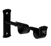Staffa Doppia forgiatura - Staffa Nera di 28 mm di Diametro, Resistente e Durevole, Ideale per Il Fissaggio a Parete, Include Blister con 1 Pezzo.