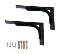 Staffa for mensola, 2 staffe for mensole galleggianti resistenti, staffe di supporto a parete in ferro, staffe for mensole triangolari in metallo, staffe ad angolo retto for libreria, garage, con viti