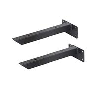 Staffa for mensola galleggiante nera, resistente, 2 pezzi, staffa for mensola industriale a forma di T, for mensole da parete fai da te e personalizzate, con viti e tasselli abbinati(15cm/5.9in)