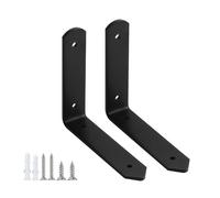 Staffa for mensola triangolare ad angolo retto in acciaio al carbonio nero, supporto for libreria, staffa for mensola a parete for TV, una coppia.(120 * 190mm)