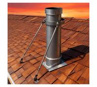 Staffa For Tetto Di Facile Installazione For Camino, Staffa Di Supporto For Camino In Metallo Resistente Con Design A 6 Fori E Tutta La Ferramenta Necessaria(Hoop Dia - 3 15/16"(100mm))