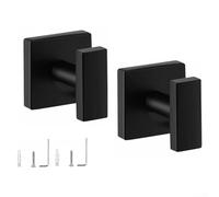 Staffa in acciaio inox per uso bagno, gancio in metallo progettato per appendere gli accappatoi e in modo sicuro resistendo alla ruggine e all'umidità (nero)