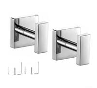 Staffa in metallo in acciaio inox per bagno e WC, progettata per appendere e accappatoi in modo sicuro con resistenza all'umidità e alla ruggine (bianco argento)