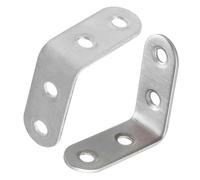 Staffa L in acciaio inossidabile angolo retto destro, piastra metallica del braccio d'angolo per fissaggio di mobili, supporto scaffali, rinforzo tavolo e uso fai da te 5pcs argento