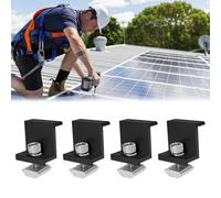 Staffa Montaggio per Pannelli Solari,4pcs Kit Morsetto Terminale Staffa,End Clamps Solar Panel Mount,Supporti per Pannello Solare,Kit Montaggio su Tetto per Fotovoltaica,Viti Solar Module Fixings