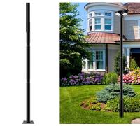 Staffa Palo Nera Per Lampione Stradale 4MT Supporto Faro Solare Giardino