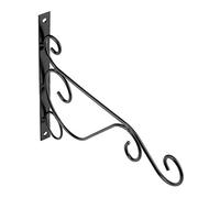 Staffa per Appendere Piante in Ferro per Uso Interno Ed Esterno, Gancio per Fiori Robusto e Durevole, Perfetto per la Decorazione di Giardini e Balconi 30 * 21 Cm (BLACK)