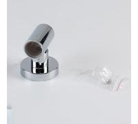 Staffa per asta doccia, 25 mm, supporto da parete per asta saliscendi bagno, struttura in ABS, argento