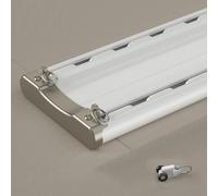 Staffa per asta doppia per tenda, montaggio a soffitto, sistema silenzioso a doppio binario per la privacy in spazi apertiFacile installazione (B 270 cm)