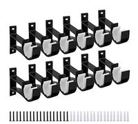 Staffa per asta per tenda, resistente asta per tenda, ganci bianchi per asta da 3,5 cm, staffe singole per asta per tenda, supporto per asta da parete, confezione da 12