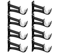 Staffa per asta per tenda, resistente asta per tenda, ganci neri per asta per tende da parete da 3 a 3,2 cm, ganci decorativi per aste per tende, supporti per finestre, confezione da 8