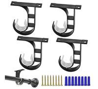 Staffa per asta per tende da soffitto, resistente, montaggio a soffitto, asta per tende da soffitto, ganci per aste per tende da 2,5 a 3,5 cm, confezione da 4