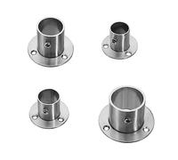 staffa per binario per guardaroba, Flangia di ancoraggio a parete in acciaio inossidabile da 2 pezzi for asta appendiabiti for guardaroba, argento, dimensioni multiple(32mm)