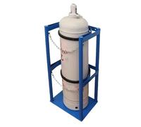 Staffa per bombola del gas, 8/10 l, azoto, acetilene, idrogeno, catena e viti incluse, supporto per cilindro da laboratorio, blu 25 cm, per fissare i serbatoi di gas