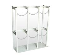 Staffa per bombola del gas, ripiano per serbatoio di azoto, acetilene idrogeno, 8/10 l, supporto per serbatoio di laboratorio con catena e viti, supporto estintore, bianco resistente, 65 cm