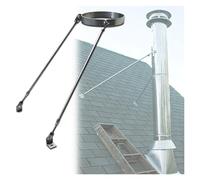 Staffa per Camino da Tetto, Staffa di Supporto Universale per Tubi del Camino per stabilità al Vento - Supporto da Parete esteso per Tubi della Stufa da 3 1/8" a 10" di Diametro - Ideale per