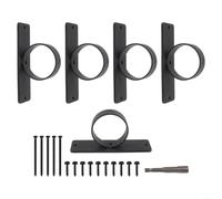 Staffa per corda nera, confezione da 5 pezzi, in acciaio inox, 5,1 cm | Adatto a corde da 5,1 cm, acciaio inossidabile 304, rivestimento nero, resistente alla ruggine, uso ringhiera da giardino