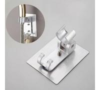 Staffa per doccetta, regolabile, per guide standard da 19 a 25 mm, supporto cromato girevole, senza trapano, argento