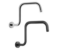 Staffa per doccia a soffitto in acciaio inox con flangia, 325 cm, argento | Braccio di prolunga per soffione doccia, connettore G12, finitura cromata, montaggio a parete