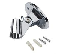 Staffa per doccia regolabile per base fissa con finitura cromata, supporto per soffione doccia a parete compatibile con la maggior parte dei set da bagno, ABS argento (confezione da 1)