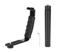 Staffa per Impugnatura a L per Treppiede in Metallo perOM 4/Osmo Mobile 2 3, Robusta e Durevole, 2 Interfacce Cold Shoe, Interfaccia a Vite da 1/4 di Pollice, Pad in Silicone