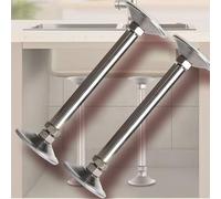 Staffa per lavello sottopiano staffe for lavello, gambe di supporto for in acciaio inossidabile, pali for da cucina telescopici, kit riparazione for bagno senza trapano(2*Height 51 66cm(20" 26"))