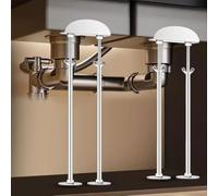 Staffa per lavello sottopiano staffe for lavello, gambe di supporto for lavabo da bagno senza trapano, kit riparazione for pali for cucina in acciaio inossidabile telescopico(2*H 41 51cm(16" 20"))