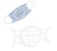 Staffa per maschera facciale 3D da 2 pezzi, supporto interno per maschera in silicone Staffa per muffola per bocca Telaio di supporto per la respirazione lavabile riutilizzabile (Bianco)
