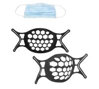 Staffa per maschera facciale 3D da 2 pezzi, supporto interno per maschera in silicone Staffa per muffola per bocca Telaio di supporto per la respirazione lavabile riutilizzabile (Nero)