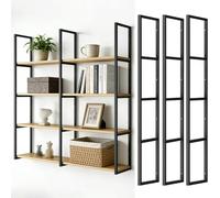 Staffa per mensola a parete a 4 livelli (senza assi di legno), staffa per mensola galleggiante per carichi pesanti con viti, staffa di supporto per mensola in metallo per ufficio, sala da pranzo