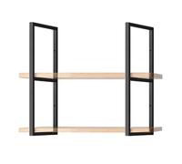 Staffa per mensola a tubo quadrato a 2 livelli per parete e soffitto, staffe di supporto per mensola galleggiante per carichi pesanti, senza assi di legno