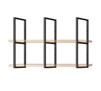 Staffa per mensola a tubo quadrato a 2 livelli per parete e soffitto, staffe di supporto per mensola galleggiante per carichi pesanti, senza assi di legno